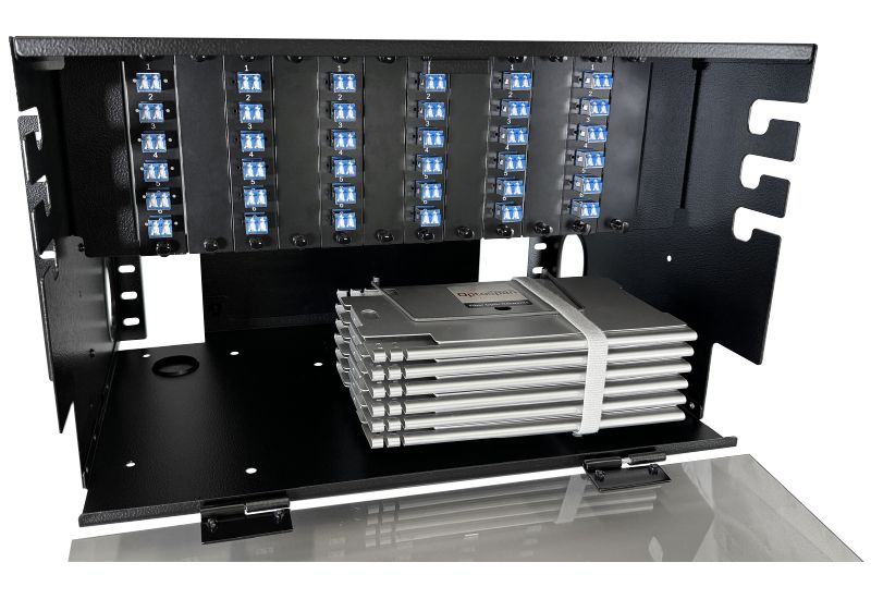 72 Fiber LC Adapter Single-mode 6U RM-288 Rack Mount Splice/Termination Panel (SPP9-LDALDA-6ST)
