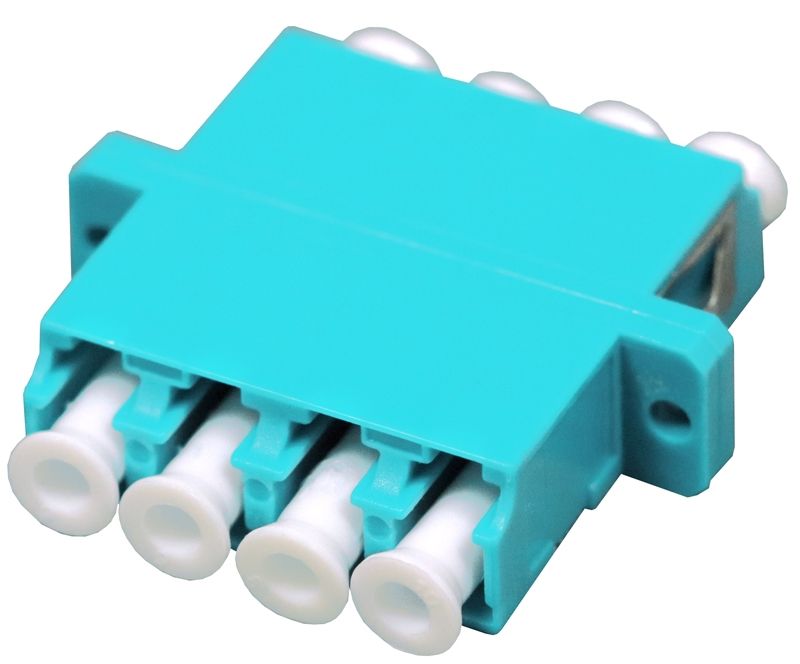 Fiber Optic Adapter LC Multimode (OM3/OM4) Quad Full Flange