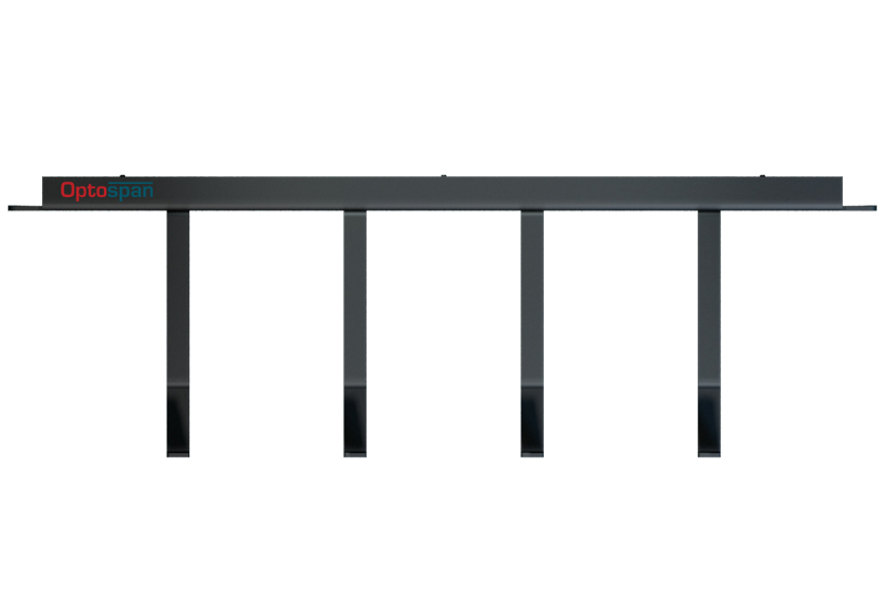 1U 3-in-1 Cable Management Panel with Hoops and Brush Strips. Top View