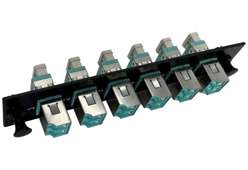 12F Multimode (OM4) Black Adapter Panel with IP5x Automatic Dust Shield - Select Series