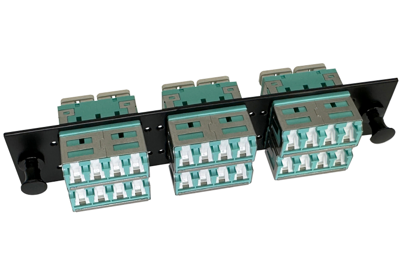 24F Multimode (OM4) Black Adapter Panel with IP5x Automatic Dust Shield - Select Series