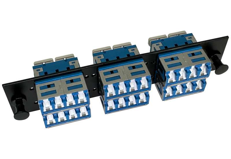 24F Single-mode Black Adapter Panel with IP5x Automatic Dust Shield - Select Series