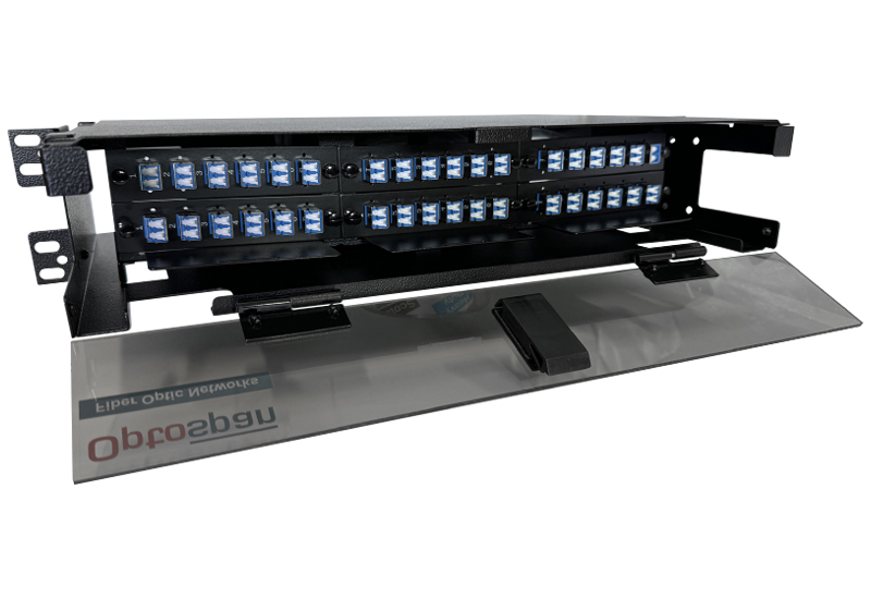 72 Fiber MTP-LC Cassette Multimode 2U Rack Mount Distribution Panel