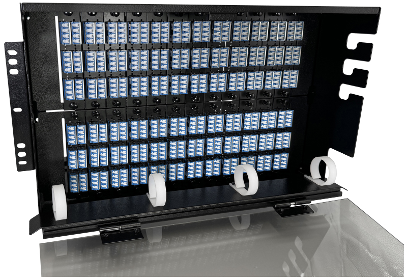 576 Fiber MTP-LC Cassette 24F Multimode 6U Rack Mount Distribution Panel