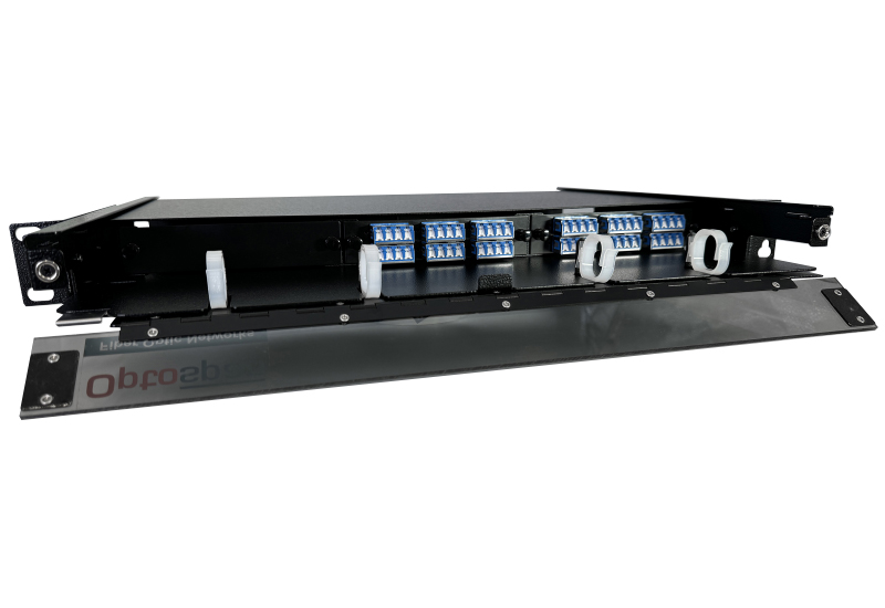 48 Fiber MTP-LC Cassette Single-mode 1U Rack Mount Distribution Panel