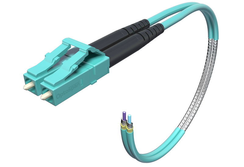 Multimode Plenum Armored Cable, Duplex, 75 Meter, LC-LC