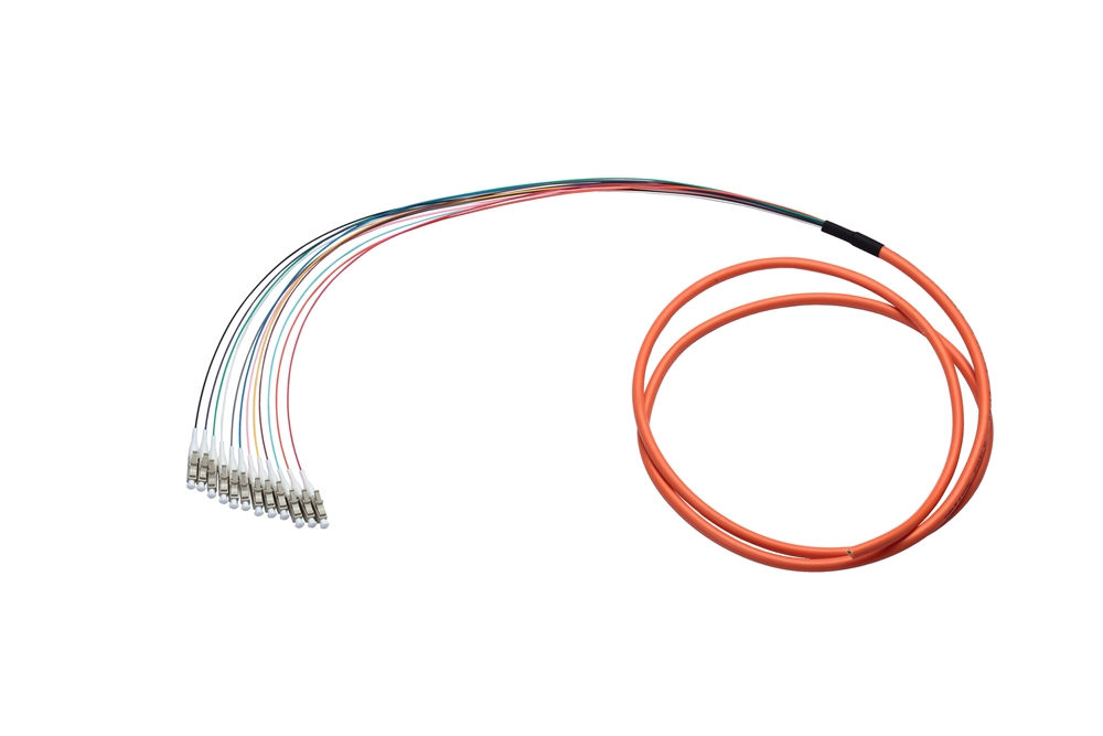 Multimode Fiber Pigtail, 12 Strand, 6ft, LC