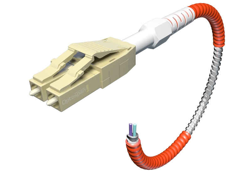 Armored Optic Cable w/OptoLock, Duplex, ST-SC, Multimode, 3ft