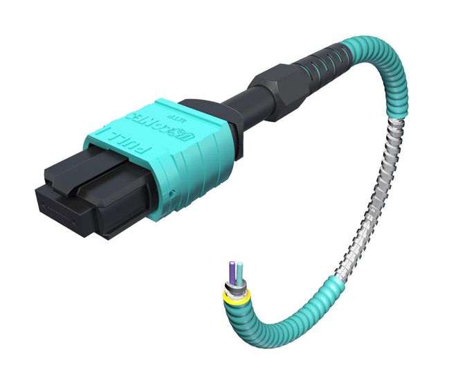 Armored Patch Cable w/OptoLock 80ft 12-Fiber Multimode