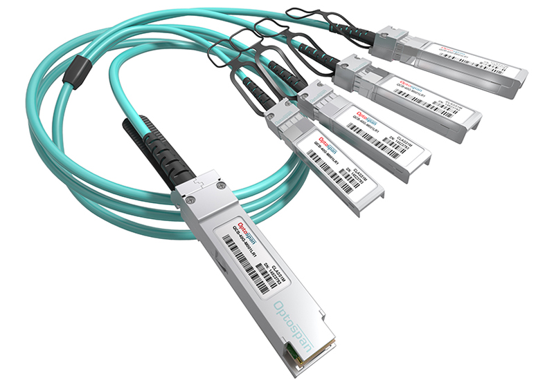 Avago AFBR-7IER01Z Compatible 40G QSFP+ to 4xSFP+ Breakout AOC Cable Plenum 1m