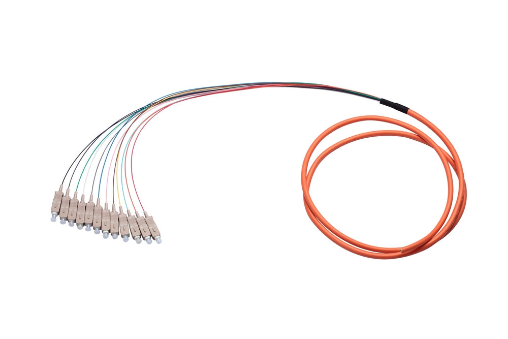 SC Fiber Pigtail 12-Fiber Multimode 10ft