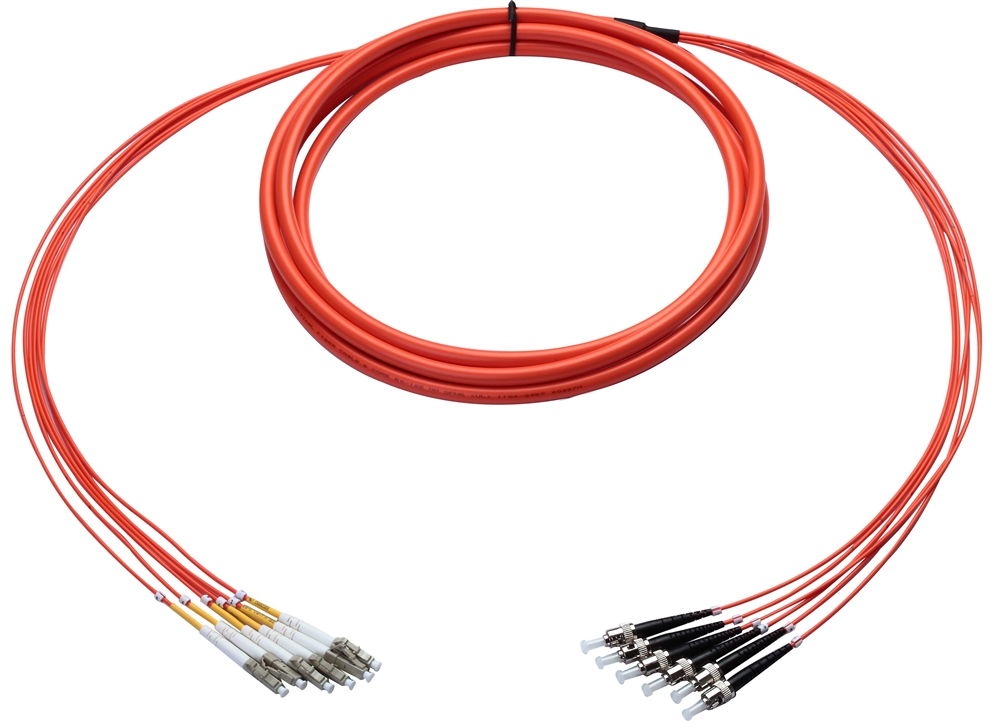 Plenum Fan-Out Cable 2 Meter 6-Fiber Multimode ST-LC