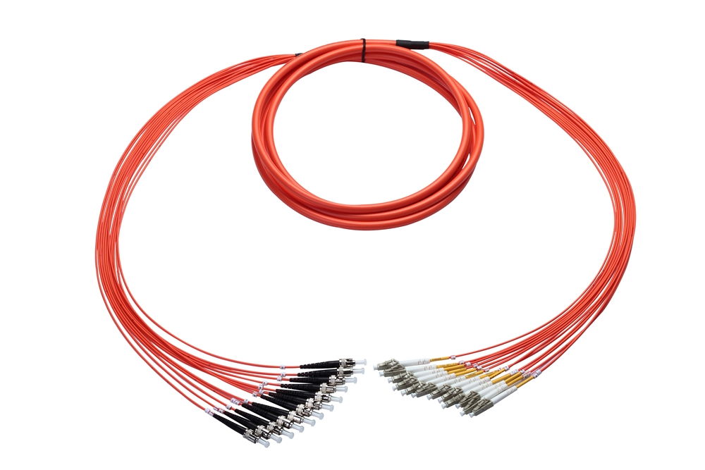 Plenum Fan-Out Cable 2 Meter 12-Fiber Multimode ST-LC