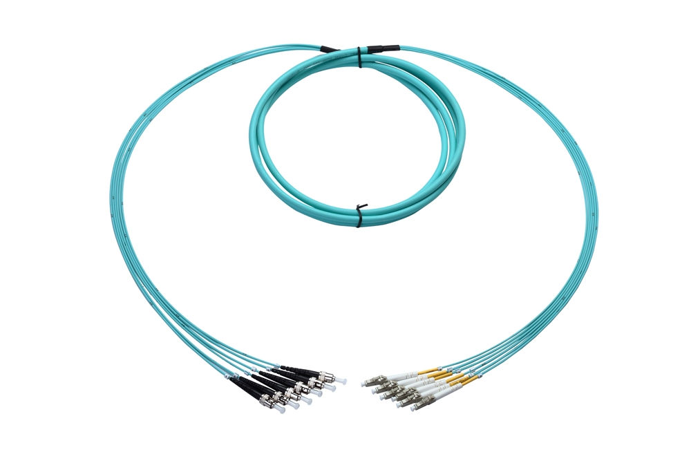6-Fiber Plenum Breakout Fiber Cable Multimode 2 Meter ST-LC