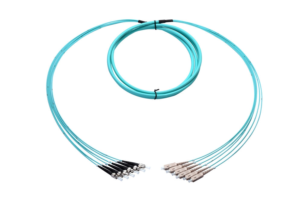 ST-SC Plenum Fan-Out Cable 6-Fiber Multimode 2 Meter