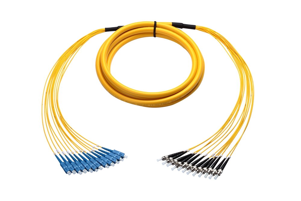 12-Fiber Breakout Fiber Cable Single-mode 20ft ST-SC