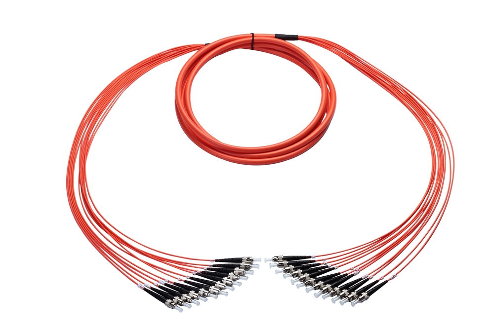 ST-ST Plenum Fan-Out Cable 12-Fiber Multimode 2 Meter