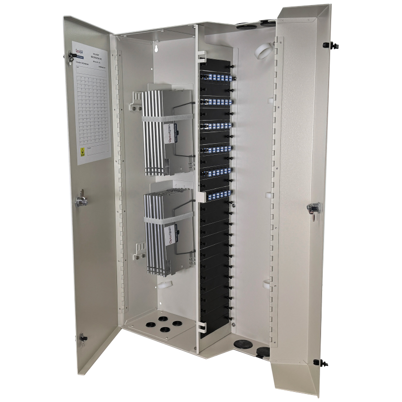72 Fiber MTP-LC Cassette Single-mode WM-288 Wall Mount Distribution Panel