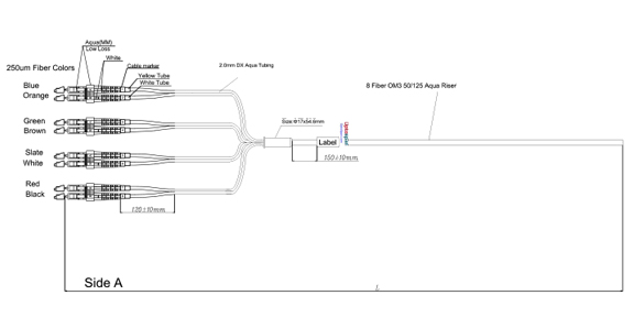 Design #6 8F duplex pigtail with strong LC Connectors