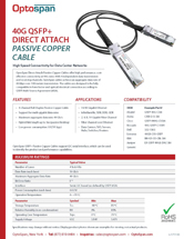 40G QSFP+ DAC Specifications